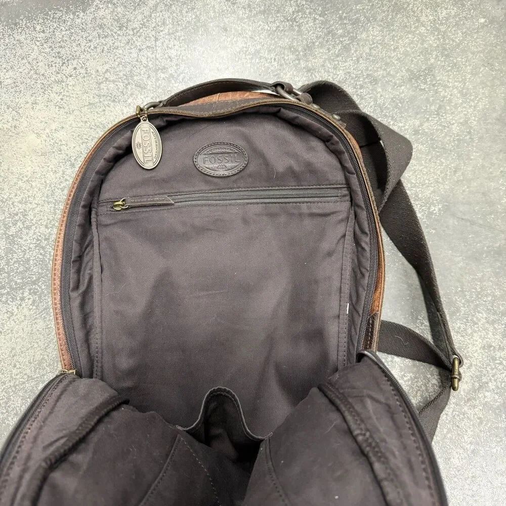 Vintage Fossil Leather Backpack